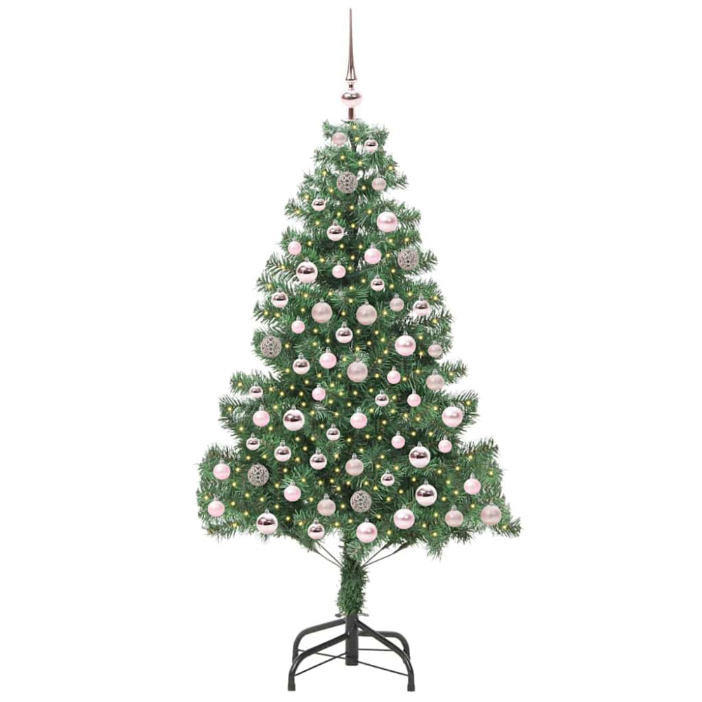 Produktbild för Julgran med 300 LED-lampor med stativ Grön 210 cm PVC