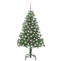 Produktbild för Julgran med 300 LED-lampor med stativ Grön 210 cm PVC