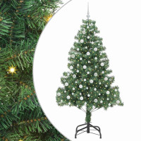 Produktbild för Julgran med 300 LED-lampor med stativ Grön 210 cm PVC