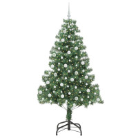 Produktbild för Julgran med 300 LED-lampor med stativ Grön 210 cm PVC