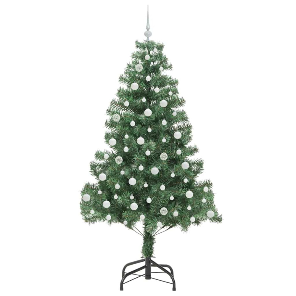 Produktbild för Julgran med 300 LED-lampor med stativ Grön 210 cm PVC