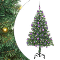 Produktbild för Julgran med 300 LED-lampor med stativ Grön 210 cm PVC
