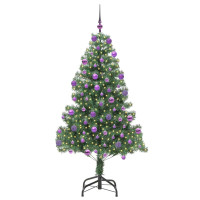 Produktbild för Julgran med 300 LED-lampor med stativ Grön 210 cm PVC