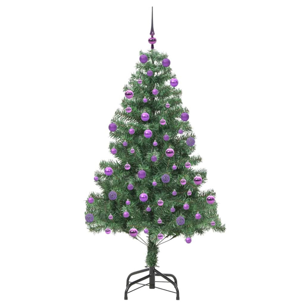 Produktbild för Julgran med 300 LED-lampor med stativ Grön 210 cm PVC
