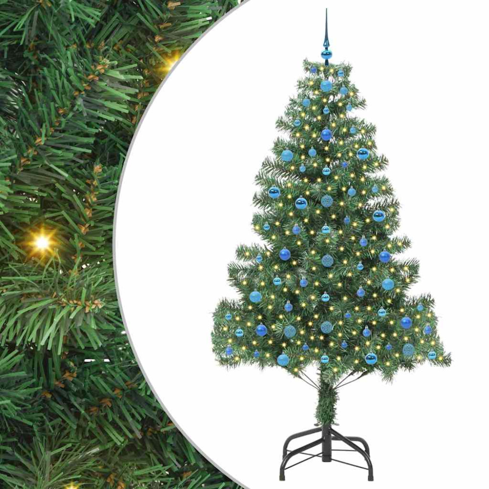Produktbild för Julgran med 300 LED-lampor med stativ Grön 210 cm PVC