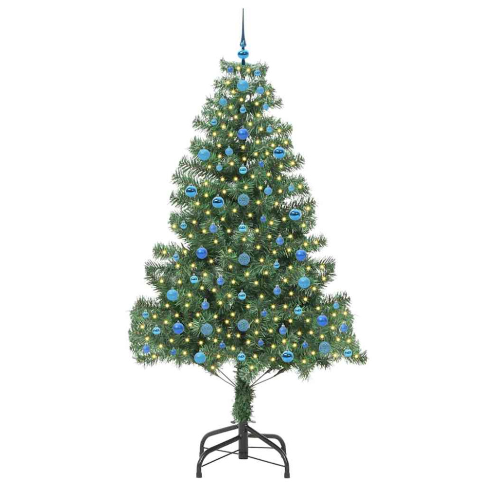 Produktbild för Julgran med 300 LED-lampor med stativ Grön 210 cm PVC