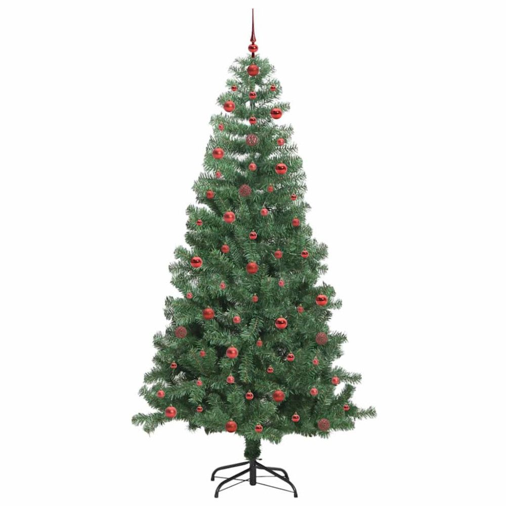 Produktbild för Julgran med 300 LED-lampor med stativ Grön 240 cm PVC
