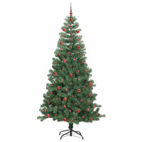 Produktbild för Julgran med 300 LED-lampor med stativ Grön 240 cm PVC