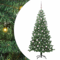 Produktbild för Julgran med 300 LED-lampor med stativ Grön 240 cm PVC