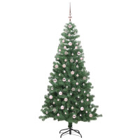Produktbild för Julgran med 300 LED-lampor med stativ Grön 240 cm PVC