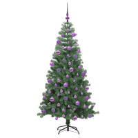Produktbild för Julgran med 300 LED-lampor med stativ Grön 240 cm PVC