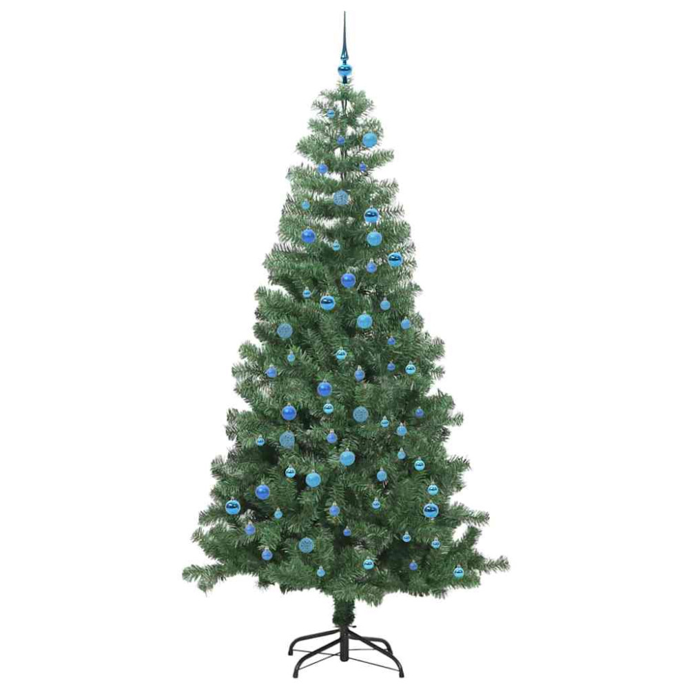 Produktbild för Julgran med 300 LED-lampor med stativ Grön 240 cm PVC