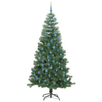 Produktbild för Julgran med 300 LED-lampor med stativ Grön 240 cm PVC