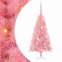 Produktbild för Julgran med 150 LED-lampor med stativ Rosa 120 cm PVC