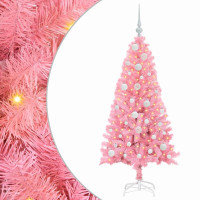 Produktbild för Julgran med 150 LED-lampor med stativ Rosa 120 cm PVC