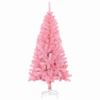 Produktbild för Julgran med 150 LED-lampor med stativ Rosa 120 cm PVC