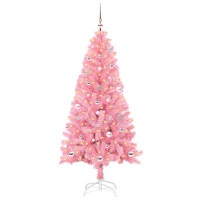 Produktbild för Julgran med 150 LED-lampor med stativ Rosa 150 cm PVC