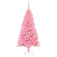 Produktbild för Julgran med 150 LED-lampor med stativ Rosa 150 cm PVC