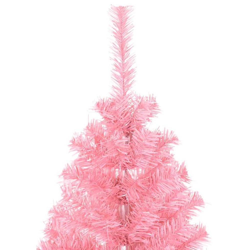 Produktbild för Julgran med 150 LED-lampor med stativ Rosa 150 cm PVC