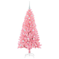 Produktbild för Julgran med 150 LED-lampor med stativ Rosa 150 cm PVC