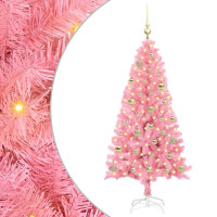 Produktbild för Julgran med 150 LED-lampor med stativ Rosa 150 cm PVC