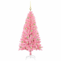 Produktbild för Julgran med 150 LED-lampor med stativ Rosa 150 cm PVC