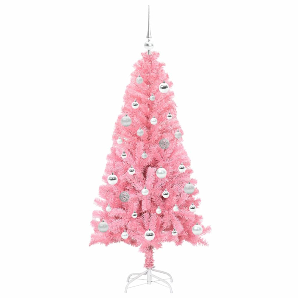 Produktbild för Julgran med 150 LED-lampor med stativ Rosa 150 cm PVC