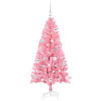 Produktbild för Julgran med 150 LED-lampor med stativ Rosa 150 cm PVC