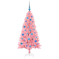 Produktbild för Julgran med 150 LED-lampor med stativ Rosa 150 cm PVC