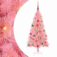 Produktbild för Julgran med 150 LED-lampor med stativ Rosa 150 cm PVC