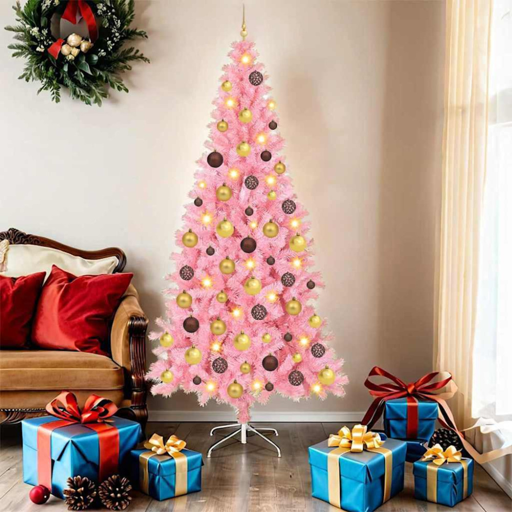Produktbild för Julgran Rosa 180 cm PVC