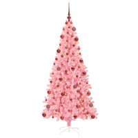 Produktbild för Julgran med 300 LED-lampor med stativ Rosa 180 cm PVC