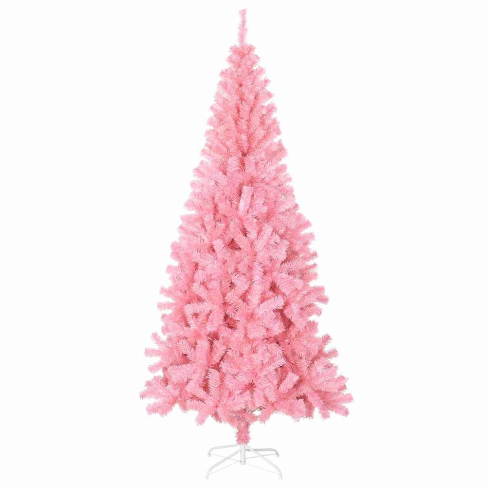 Produktbild för Julgran med 300 LED-lampor med stativ Rosa 180 cm PVC