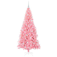 Produktbild för Julgran med 300 LED-lampor med stativ Rosa 180 cm PVC