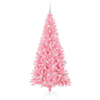 Produktbild för Julgran med 300 LED-lampor med stativ Rosa 180 cm PVC