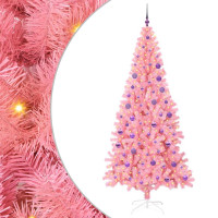 Produktbild för Julgran med 300 LED-lampor med stativ Rosa 180 cm PVC