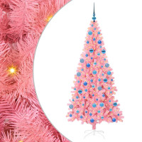 Produktbild för Julgran med 300 LED-lampor med stativ Rosa 180 cm PVC