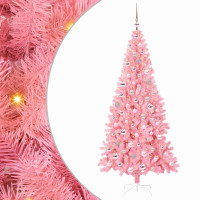 Produktbild för Julgran med 300 LED-lampor med stativ Rosa 210 cm PVC