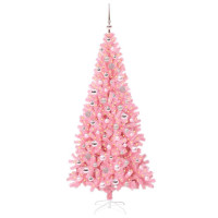 Produktbild för Julgran med 300 LED-lampor med stativ Rosa 210 cm PVC