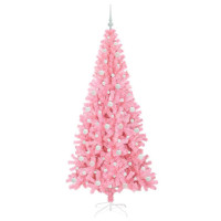 Produktbild för Julgran med 300 LED-lampor med stativ Rosa 210 cm PVC