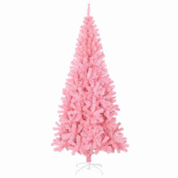 Produktbild för Julgran med 300 LED-lampor med stativ Rosa 210 cm PVC