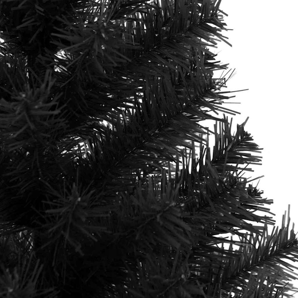 Produktbild för Julgran med 150 LED-lampor med stativ Svart 150 cm PVC