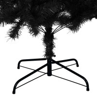 Produktbild för Julgran med 300 LED-lampor med stativ Svart 180 cm PVC