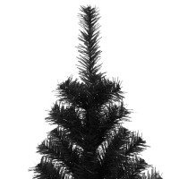 Produktbild för Julgran med 300 LED-lampor med stativ Svart 180 cm PVC