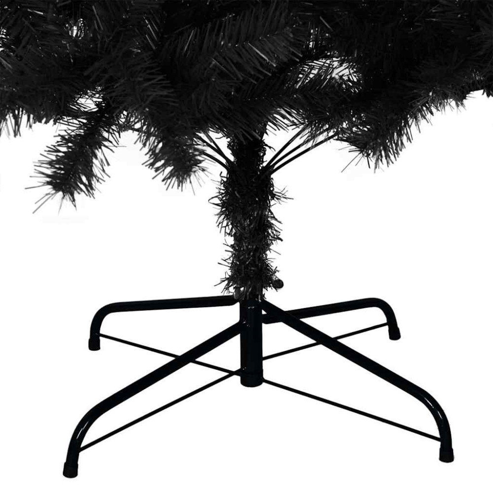 Produktbild för Julgran med 300 LED-lampor med stativ Svart 180 cm PVC