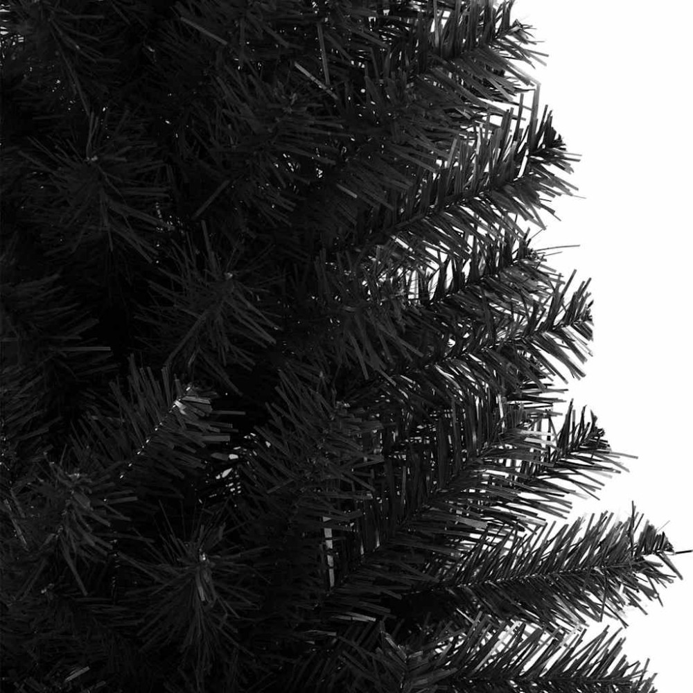 Produktbild för Julgran med 300 LED-lampor med stativ Svart 210 cm PVC