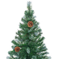 Produktbild för Konstgjord julgran med 300 LED-lampor Grön 210 cm PVC och Stål