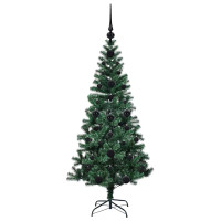 Produktbild för Konstgjord Förbelyst Julgran Grön 120 cm PVC och metall