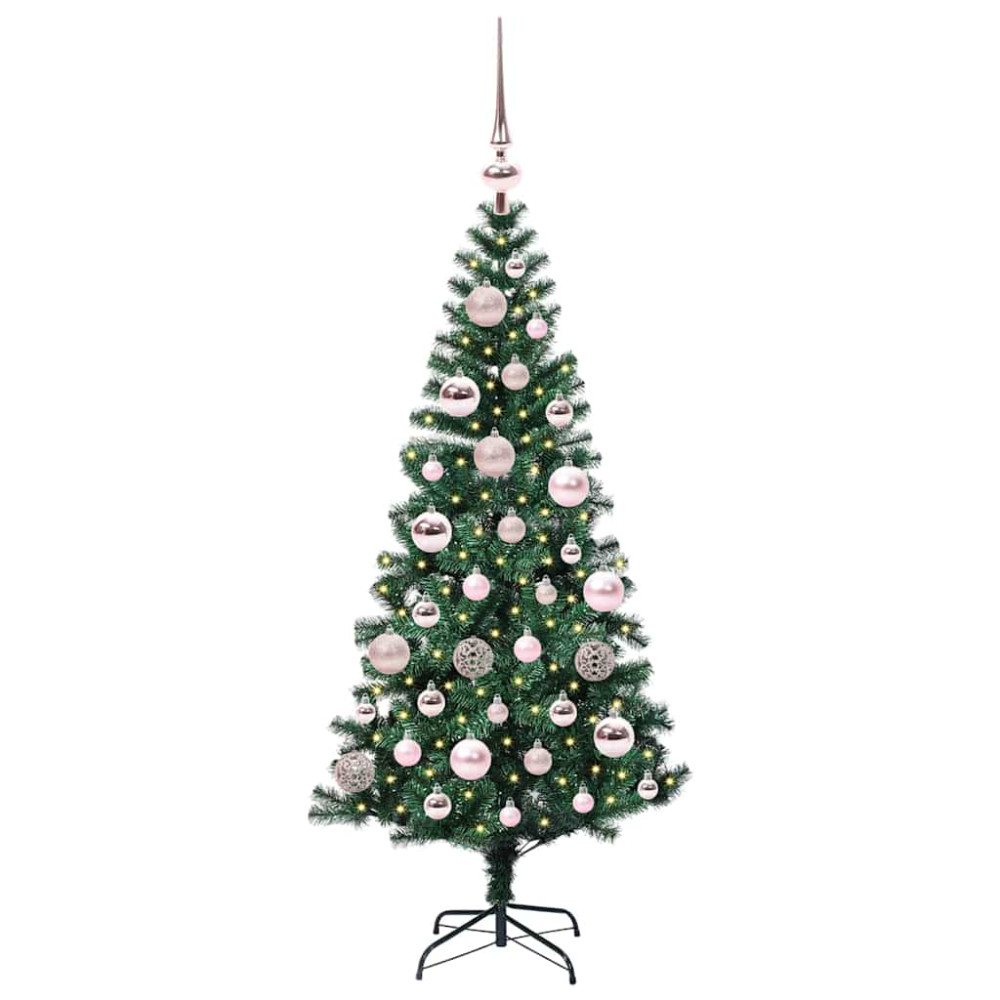 Produktbild för Konstgjord Förbelyst Julgran Grön 120 cm PVC och metall