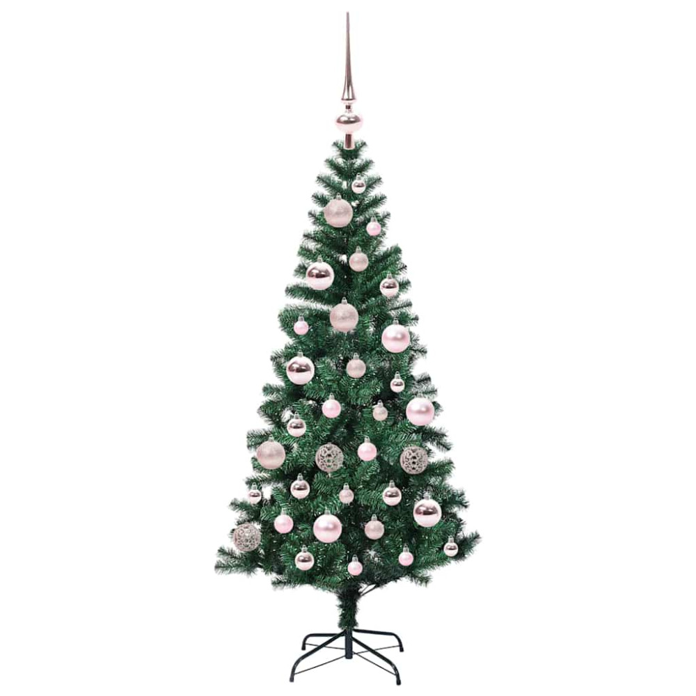 Produktbild för Konstgjord Förbelyst Julgran Grön 120 cm PVC och metall